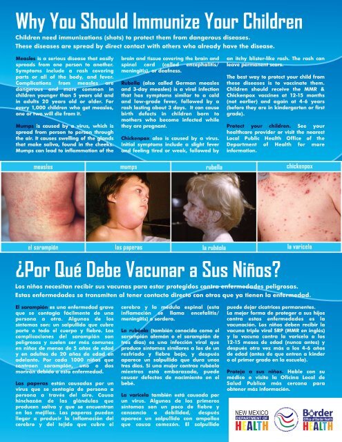 rubella chickenpox measles mumps la rubÃ©ola la varicela el ...