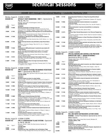 Technical Sessions - American Society of Agricultural and Biological ...