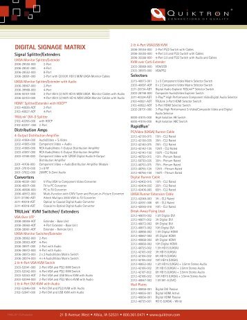 DIGITAL SIGNAGE MATRIX 2 & 4-Port VGA/USB KVM - Quiktron