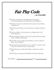 Fair play Code - Hockey Calgary