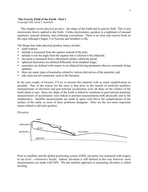 1 The Gravity Field of the Earth - Part 1 This chapter covers physical ...