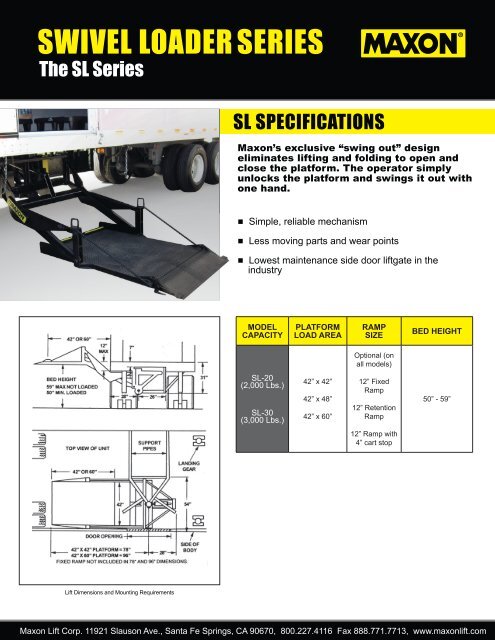 SWIVEL LOADERSERIES - Maxon