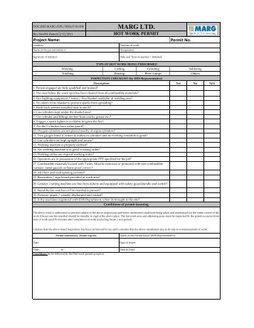 Copy of final Checklist and permits 2012.xlsx - MARG Group