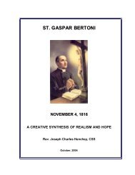 A Creative Synthesis of Realism and Hope - St. Gaspar Bertoni