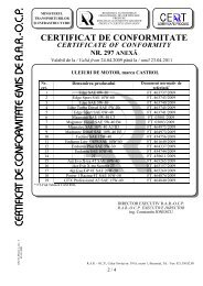 CERTIFICAT DE CONFORMITATE - Registrul Auto Roman