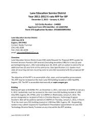 Lane Education Service District Year 2011-2012 E-rate RFP for ISP