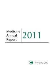 Medicine Annual Report - Christiana Care Health System