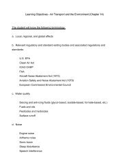 Learning Objectives - Air Transport and the Environment (Chapter ...