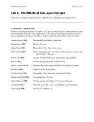 Lab 9: The Effects of Sea Level Changes