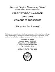 Parent/Student Handbook - Newport Mesa Unified School District