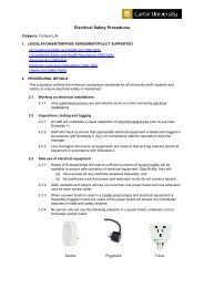 Electrical Safety Procedures - Curtin Policies and Procedures