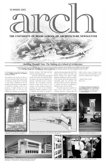 the university of miami school of architecture newsletter summer 2002