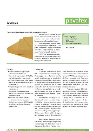 Pavawall - scheda tecnica - Naturalia Bau