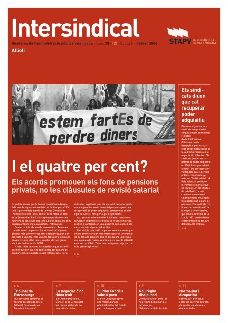 I el quatre per cent? - STAPV - Intersindical Valenciana