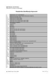 Standardna klasifikacija dejavnosti - Ministrstvo za visoko Å¡olstvo ...