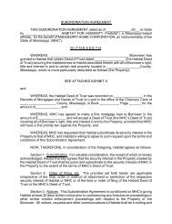 Subordination Agreement - Mississippi Home Corporation