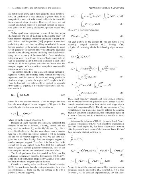 Meshfree and particle methods and their applications - TAM ...