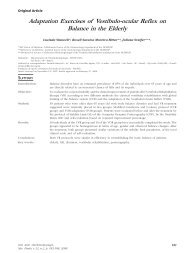 Adaptation Exercises of Vestibulo-ocular Reflex on Balance in the ...