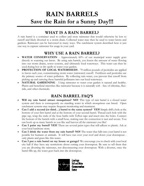 Rain Barrel Information - City of Lakewood, Ohio