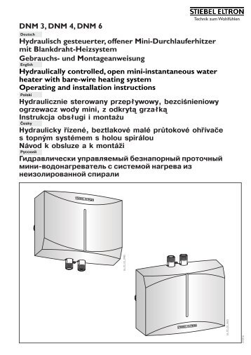 Hydraulisch gesteuerter, offener Mini-Durchlauferhitzer mit ...