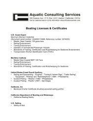 Boating Licenses & Certificates - Aquatic Consulting Services