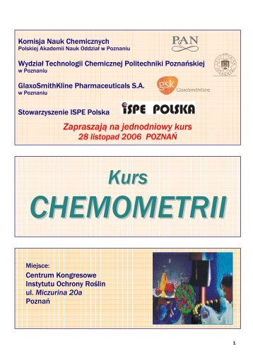 chemometria - WydziaÅ Technologii Chemicznej - PoznaÅ