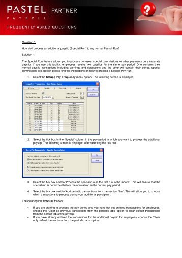 FAQs: Pastel Partner Payroll