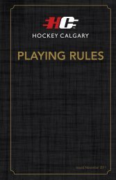 PLAYING RULES - Hockey Calgary
