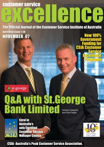 Q&A with St.George Bank Limited - Customer Service Institute of ...