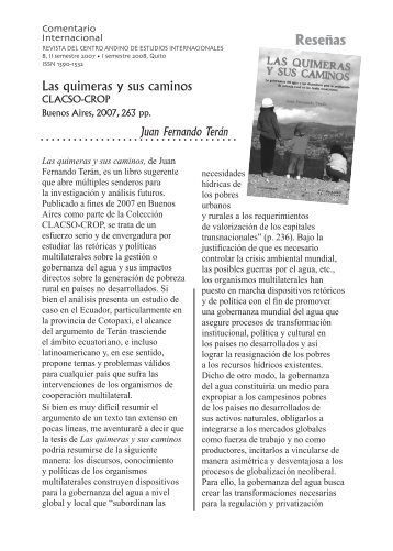 Reseñas - Repositorio UASB-Digital