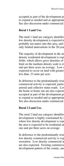 Conceptual Land Use Plan for Blount County March 23, 2000