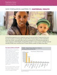 WHY POPULATION MATTERS TO Maternal HealtH