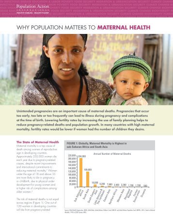 WHY POPULATION MATTERS TO Maternal HealtH