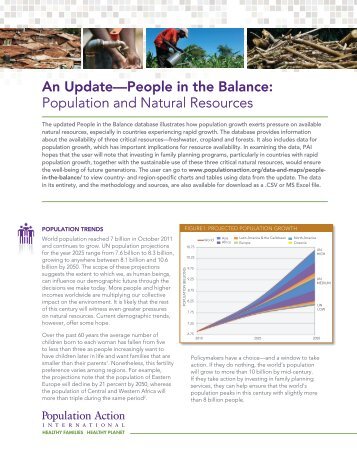 an updateâPeople in the Balance: Population and Natural Resources