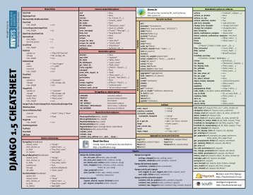 Django 1.5 cheatsheet(PDF)