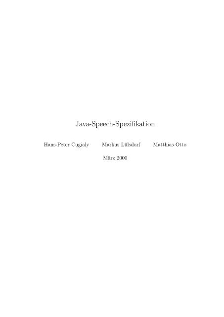 Java-Speech-Spezifikation