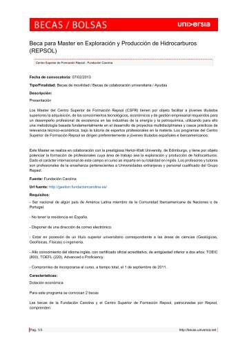 REPSOL - Becas - Universia