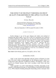 the effect of fruitlet thinning on fruit quality parameters in the apple ...