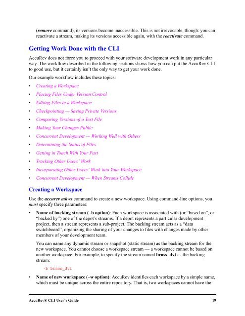 CLI User's Guide - AccuRev