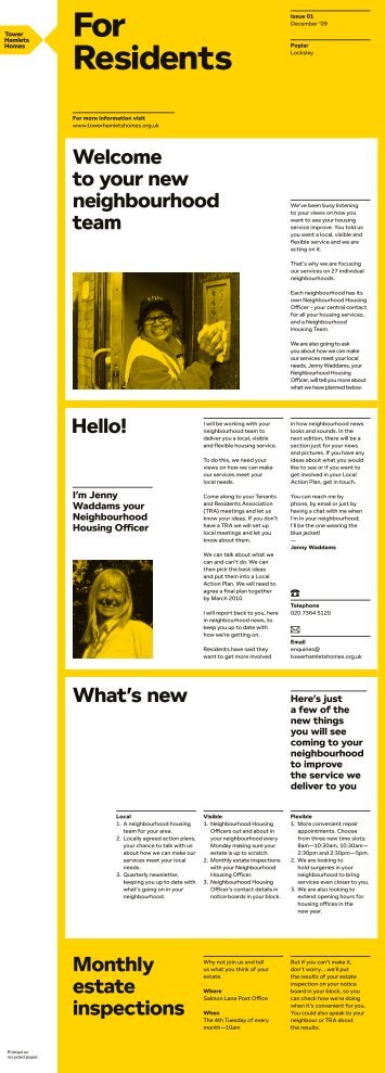 For Residents - December 2009 - Tower Hamlets Homes