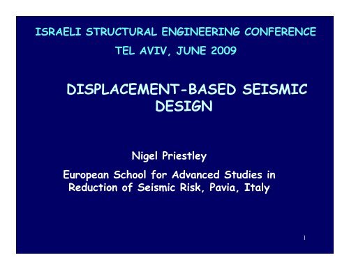 DISPLACEMENT-BASED SEISMIC DESIGN