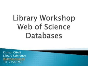 Web of Science Databases - HKUST Library Home Page