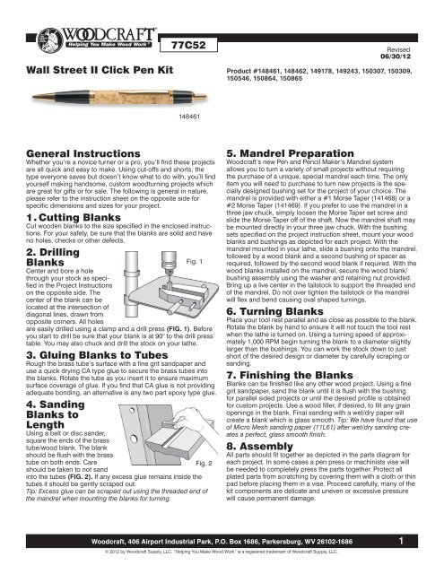 Wall Street II Click Pen - Woodcraft