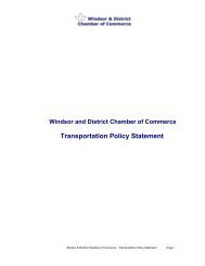 Transportation Policy Statement - Windsor Information Network