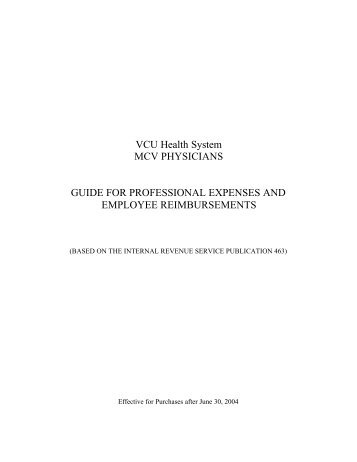 MCVP Guide for Professional Expense Reimbursement - Virginia ...