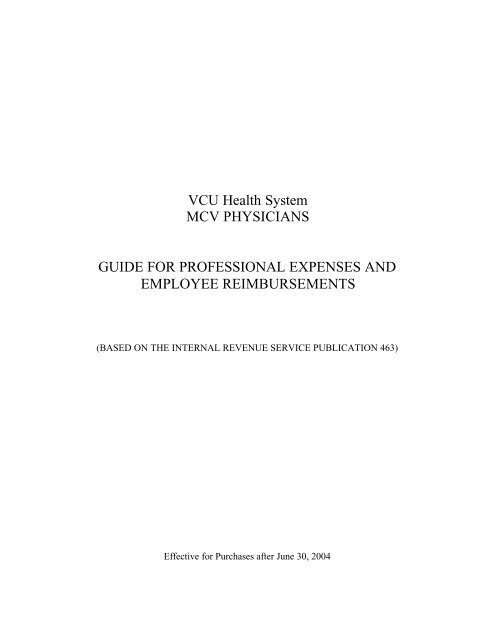 MCVP Guide for Professional Expense Reimbursement - Virginia ...