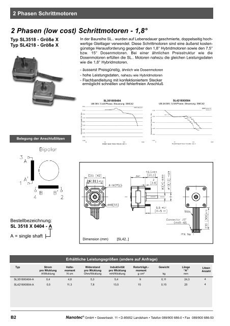 weitere Info www.nanotec.de Schrittmotoren Ansteuerungen DC ...