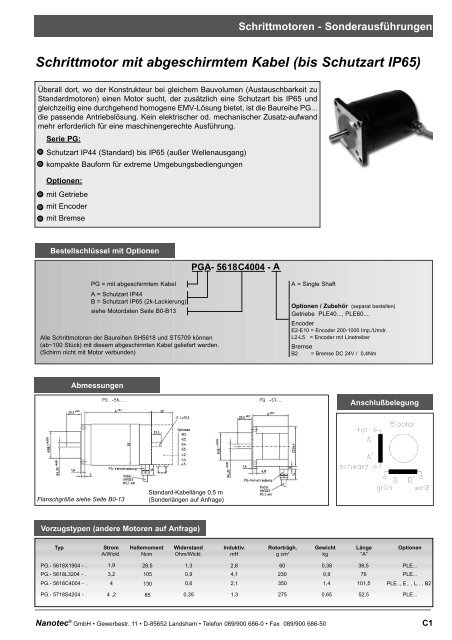 weitere Info www.nanotec.de Schrittmotoren Ansteuerungen DC ...