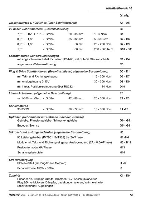 weitere Info www.nanotec.de Schrittmotoren Ansteuerungen DC ...