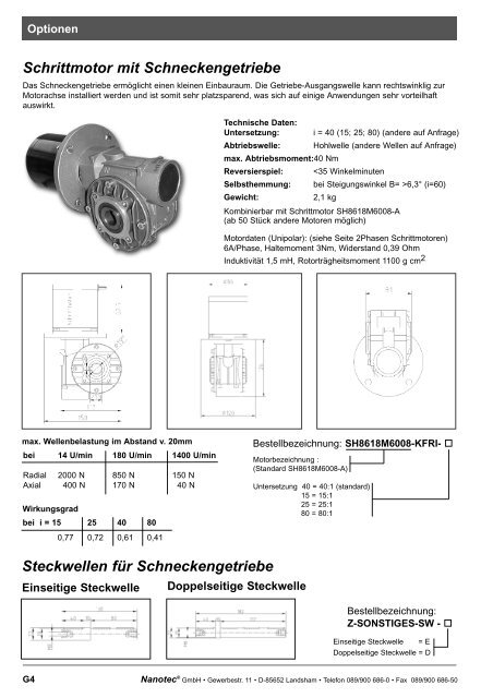 weitere Info www.nanotec.de Schrittmotoren Ansteuerungen DC ...